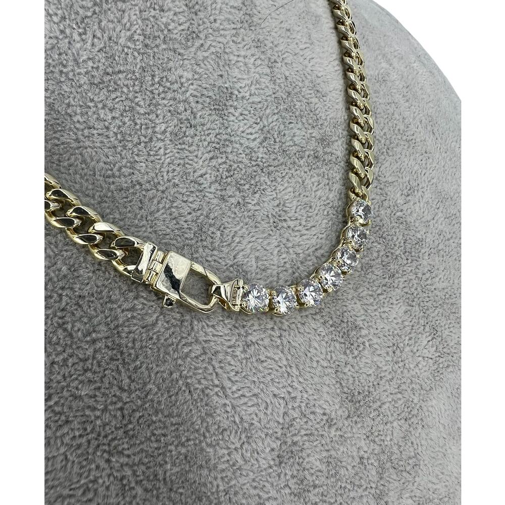 Melinda Maria Julian Loves Diamonds Cuban Chain Necklace 16" - Picture 6 of 12